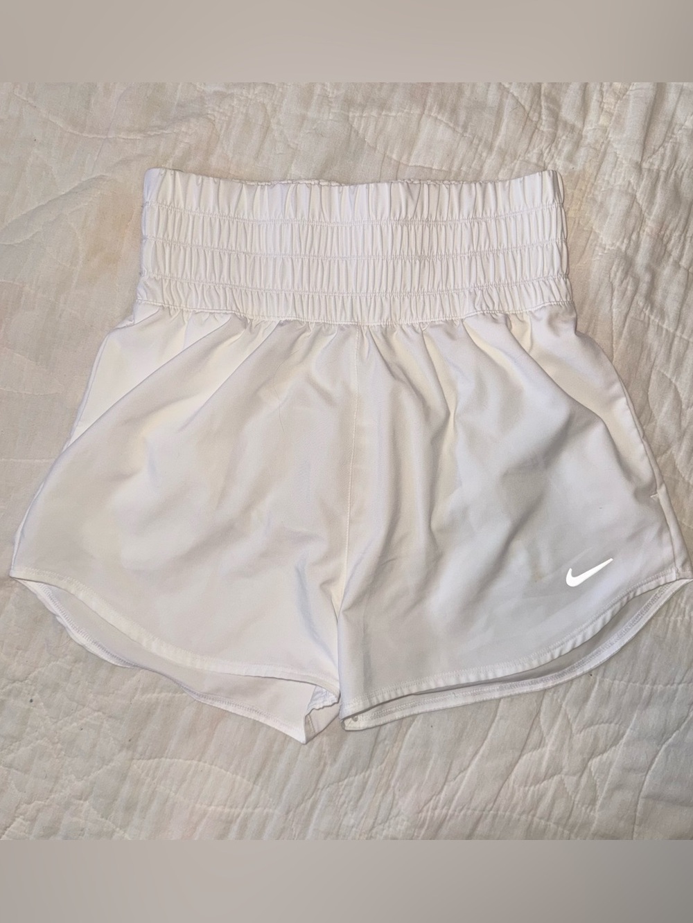 White Nike Running Shorts